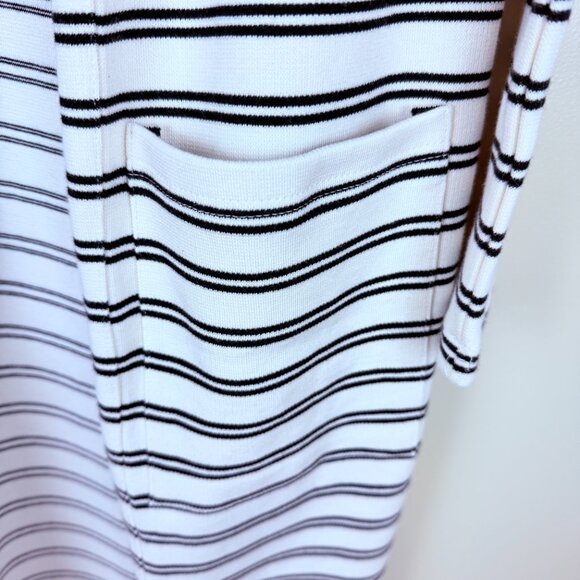 NWT HEYSON Stripe Duster Cotton Cardigan Women's– Black/White S - Picture 7 of 7